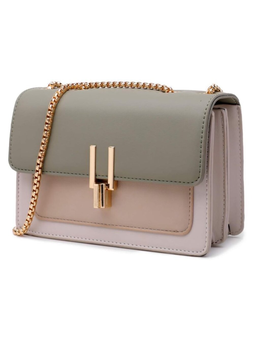 Women's Faux Leather Crossbody Bag Turn Lock Small Satchel Purse